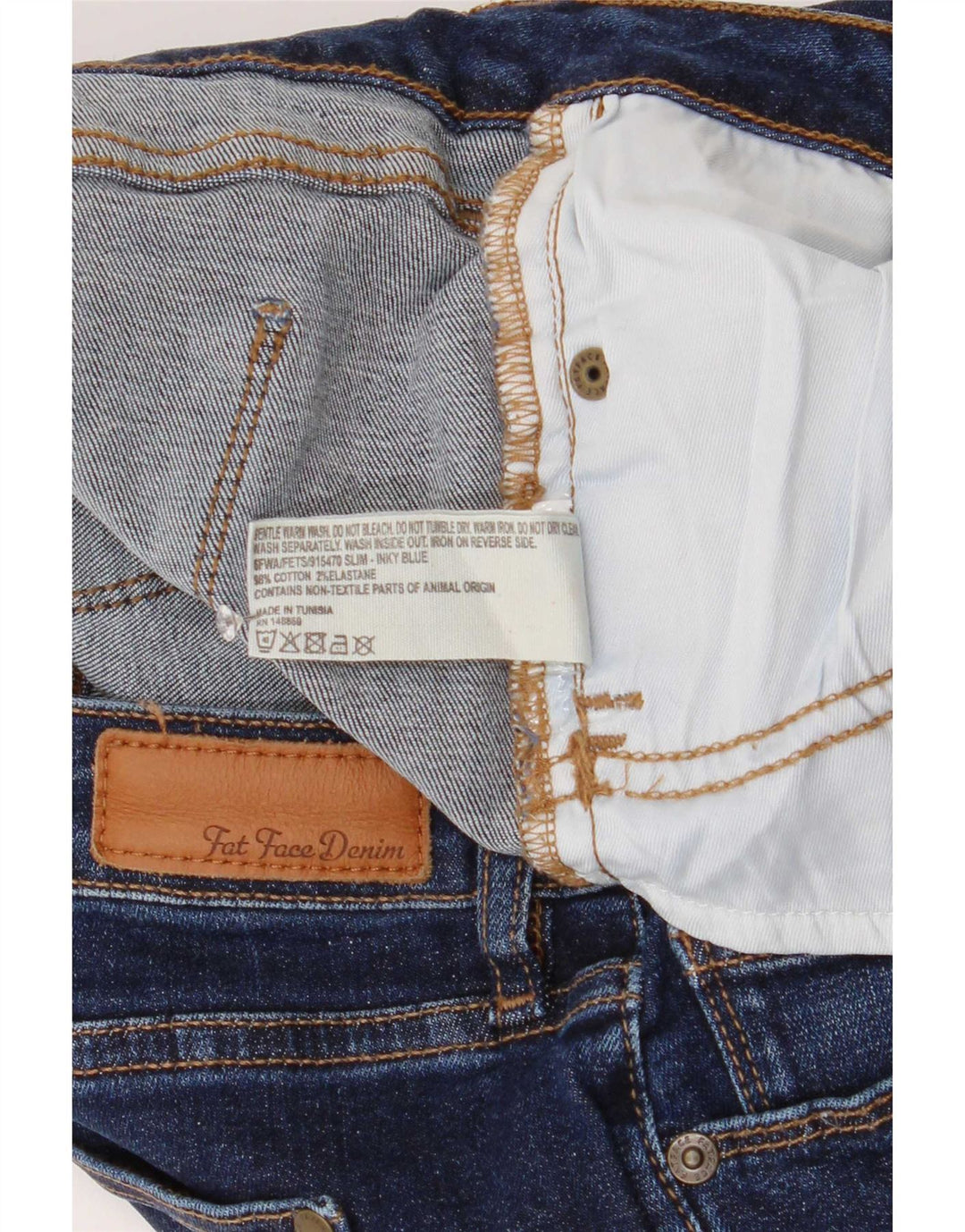 Fat Face Dame Straight Jeans W28 L27 Blå Bomuld