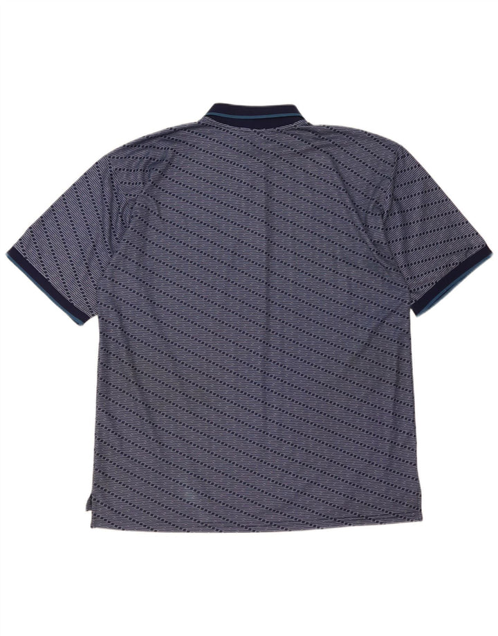 Fila Polo Shirt til mænd XL Marineblå stribet polyester