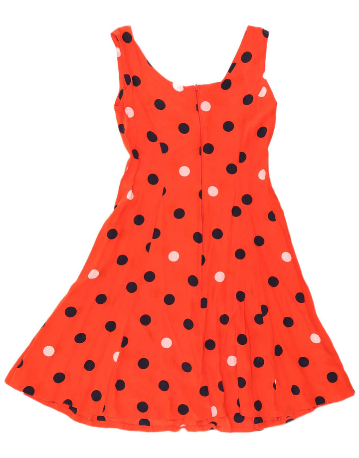 Vintage solkjole til kvinder UK 14 Medium Red Polka Dot