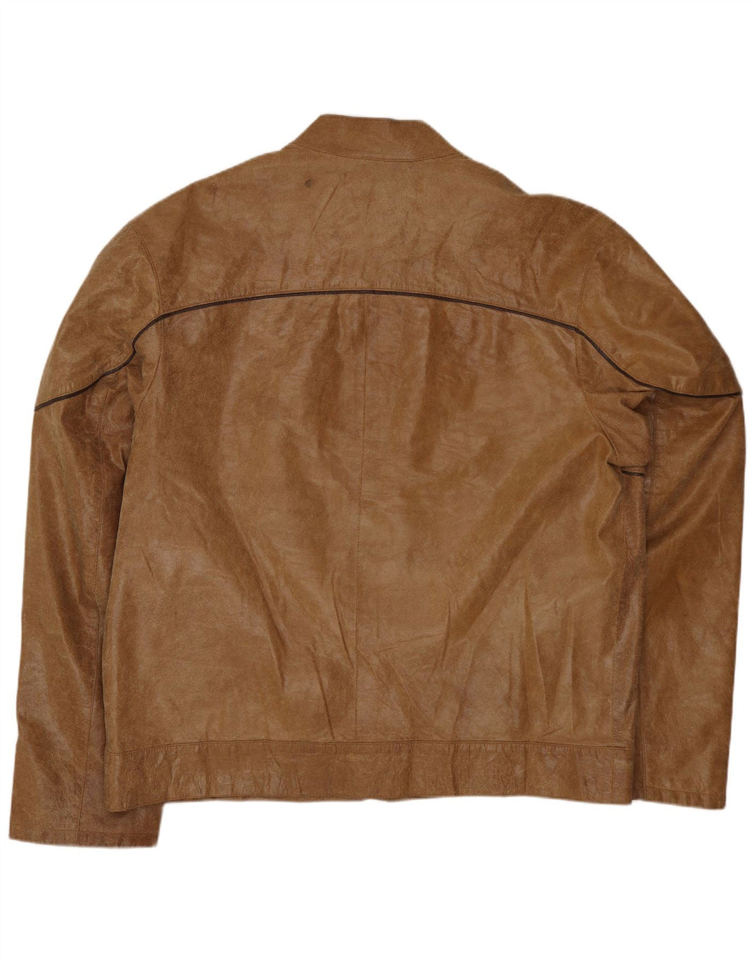 Vintage Herre Læderjakke IT 54 2XL Beige Læder