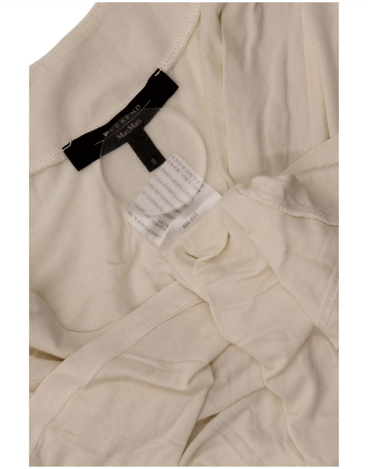 Max Mara Dame Weekend Kortærmet Bluse Top UK 10 Small White