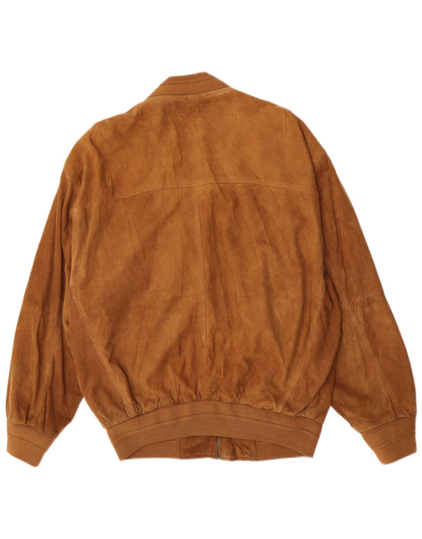 Vintage herre ruskind bomberjakke UK 38 medium brunt læder