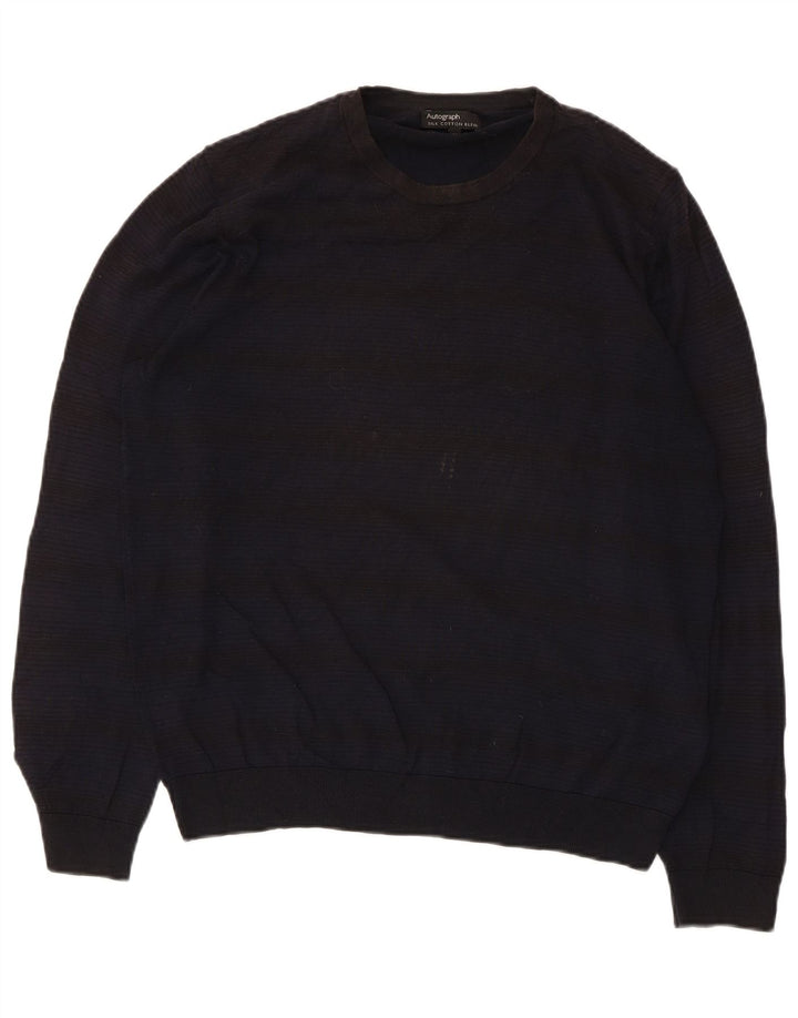 Marks & Spencer Herre Autograph Crew Neck Jumper Sweater Medium Navy Blue
