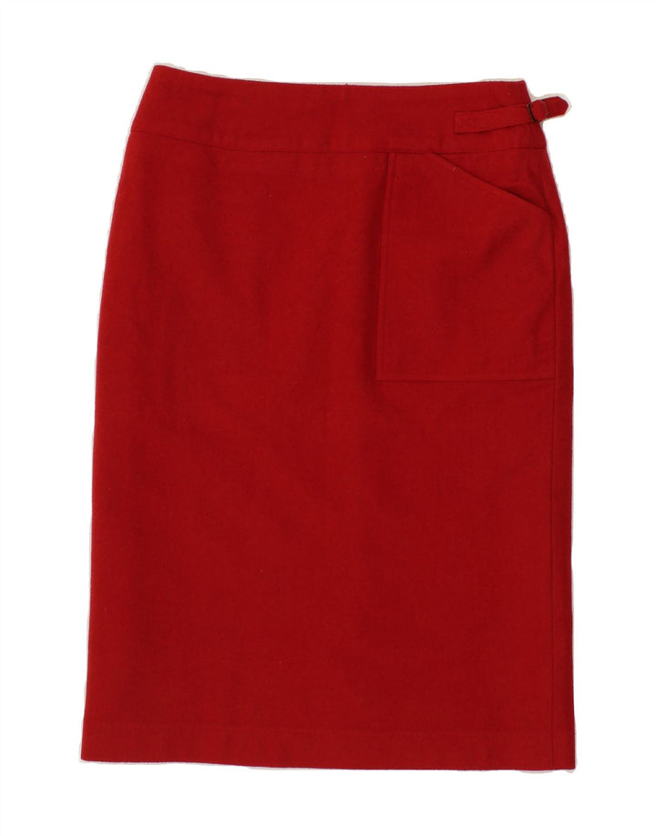 VINTAGE Womens Straight Skirt EU 40 Medium W30  Red Wool Vintage Vintage and Second-Hand Vintage from Messina Hembry 
