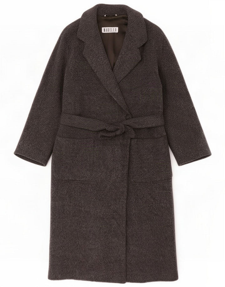 Marella oversize overfrakke til kvinder UK 10 Small Grey Sildebensuld