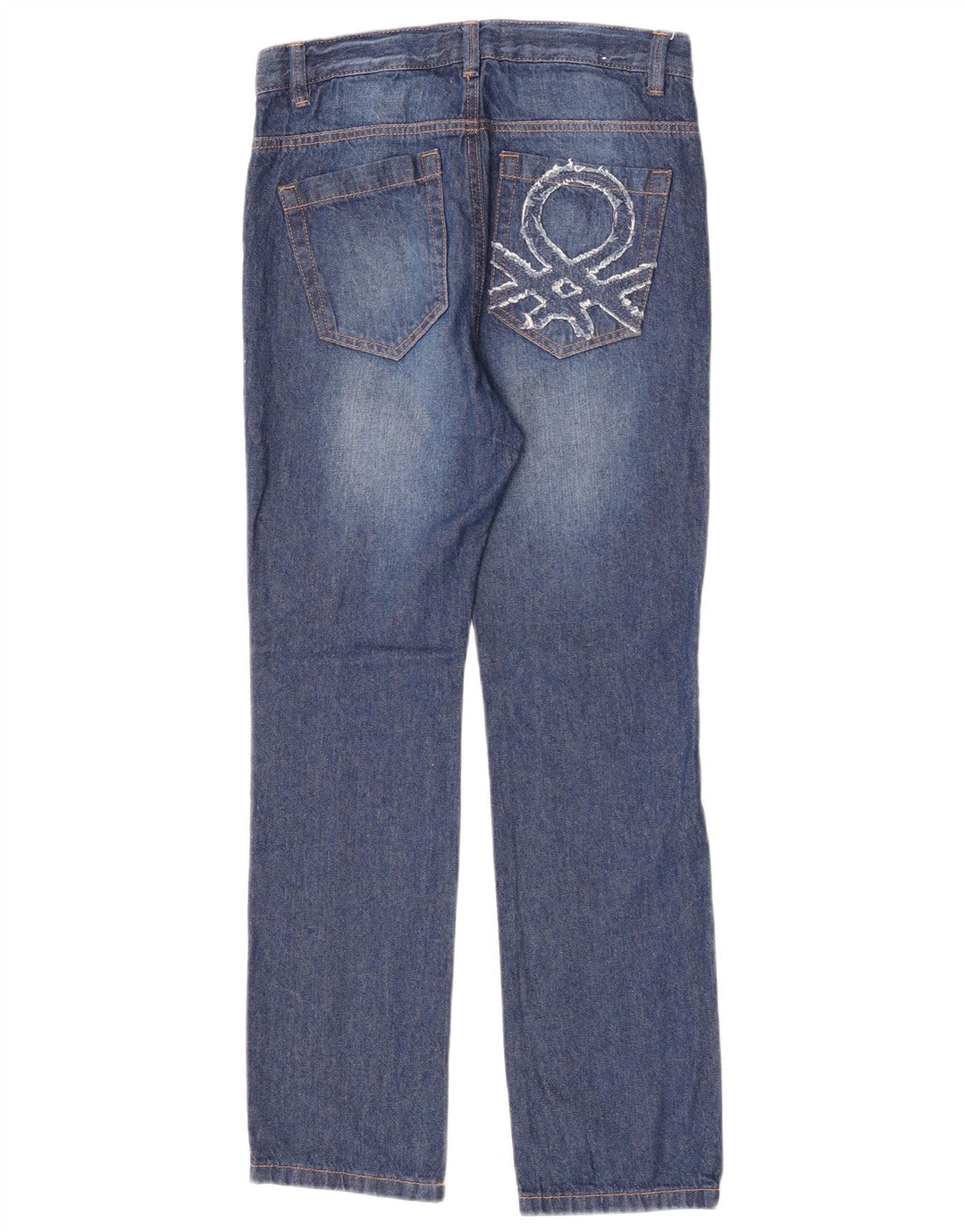 Benetton Graphic Straight Jeans til kvinder W26 L26 Blå