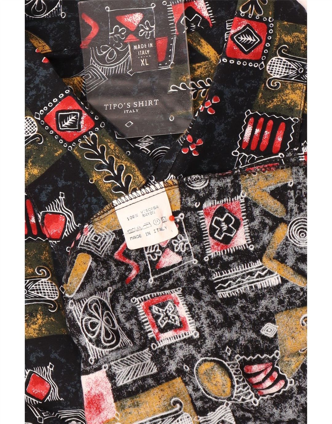 Tipo' S Kortærmet Herreskjorte XL Sort Patchwork Viscose
