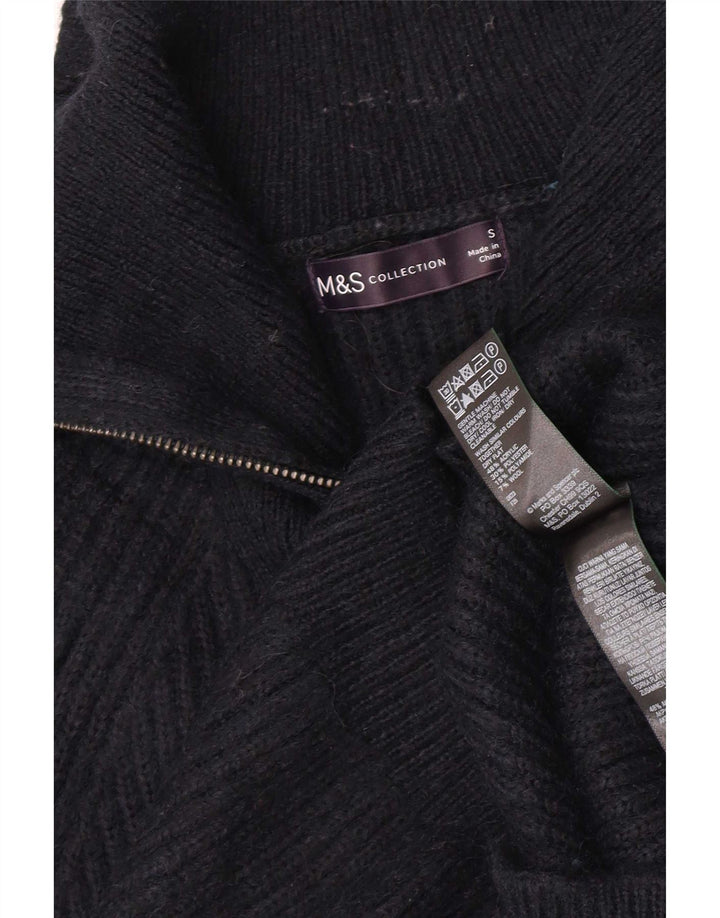 Marks & Spencer Dame sweater med lynlås-hals UK 10 Small Navy Blue