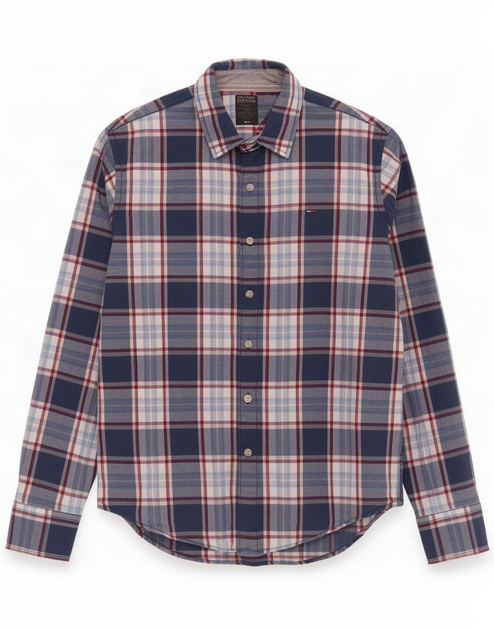 Tommy Hilfiger Herreskjorte Medium Navy Blue Ternet Bomuld