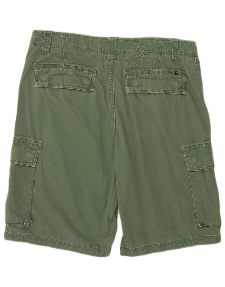 Hurley Herre Cargo Shorts W34 Stor grøn bomuld