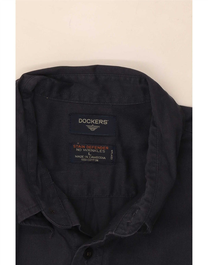 Dockers herreskjorte stor marineblå bomuld