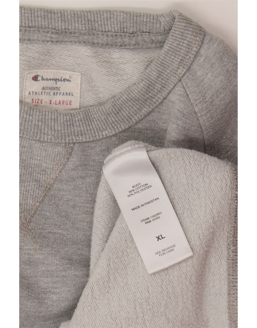 Champion Herre Grafisk Sweatshirt Jumper XL Grå Bomuld