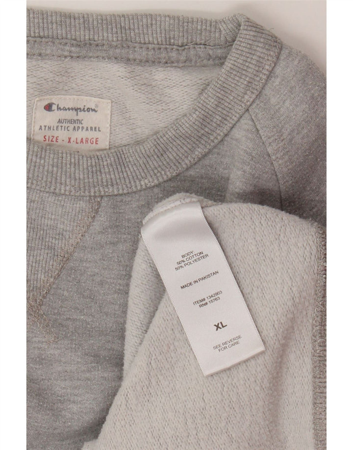 Champion Herre Grafisk Sweatshirt Jumper XL Grå Bomuld