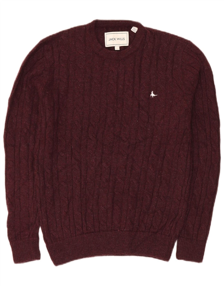 Jack Wills Herre Crew Neck Jumper Sweater Lille rødbrun polyamid
