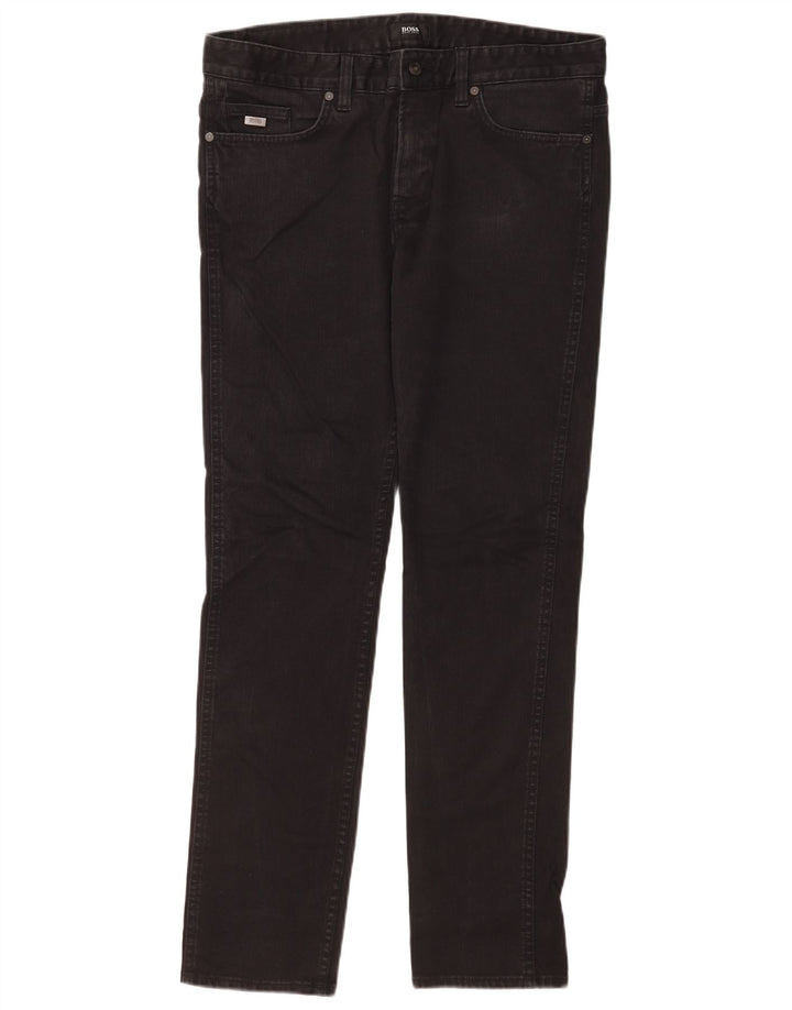 Hugo Boss Herre Slim Jeans W34 L32 Sort Bomuld