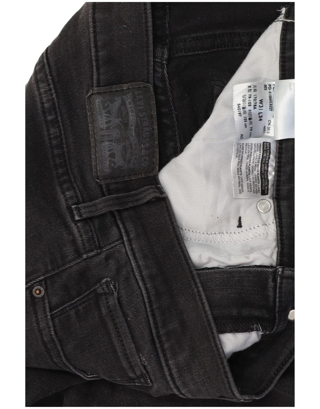 LEVI'S Dame 311 Shaping Skinny Jeans W31 L34 Sort Bomuld