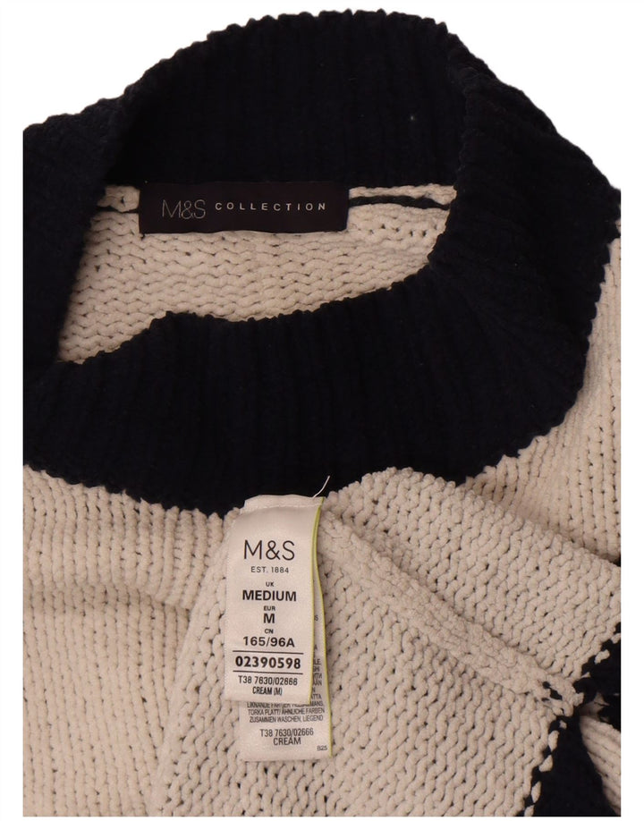 Marks & Spencer Dame Turtle Neck Jumper Sweater UK 14 Medium White