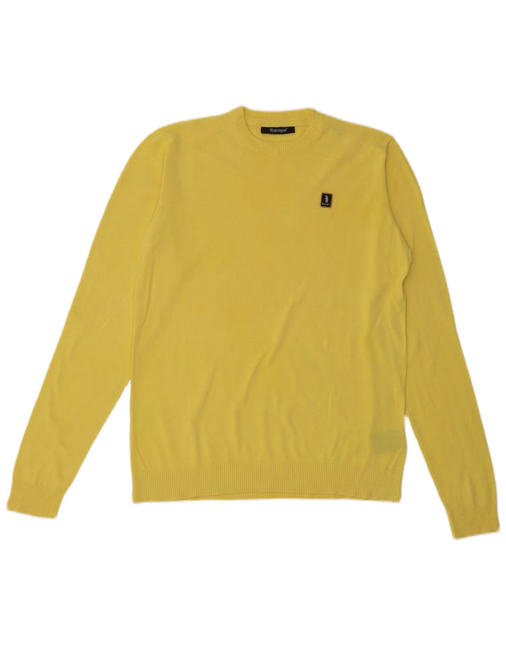 Refrigue Herre Crew Neck Jumper Sweater Medium Gul Bomuld