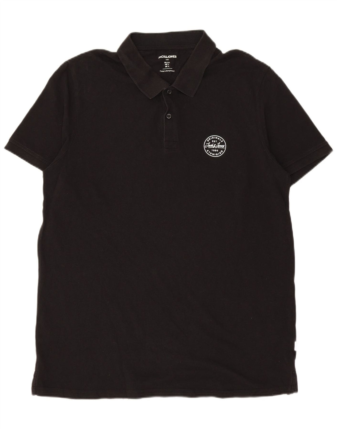 JACK & JONES Poloshirt til mænd XL Sort bomuld