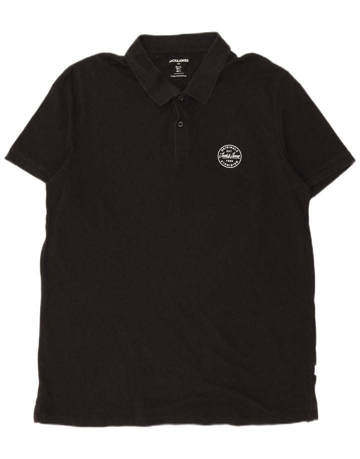 JACK & JONES Poloshirt til mænd XL Sort bomuld