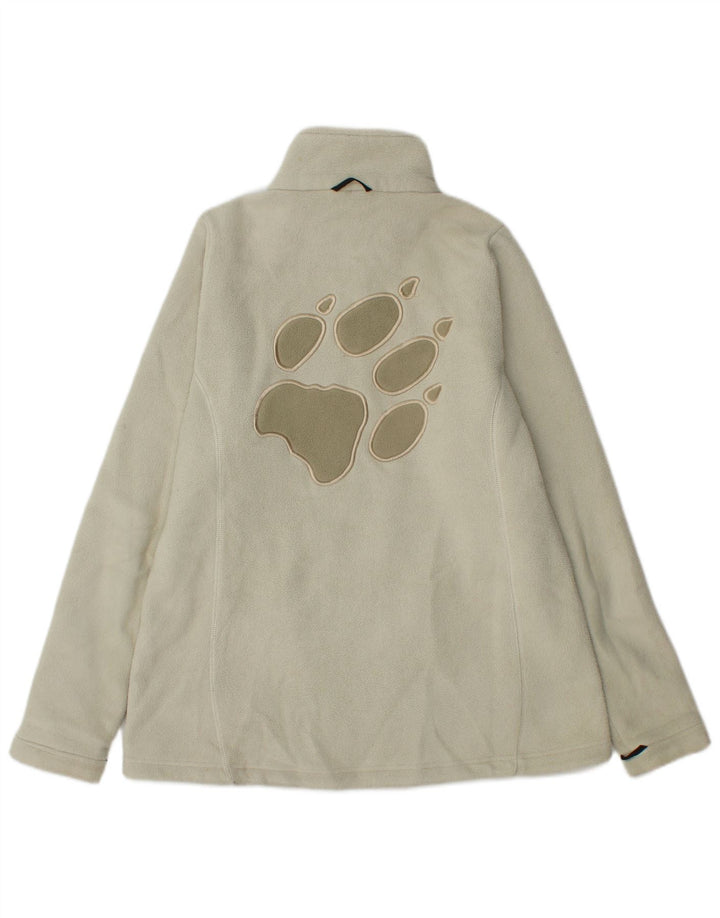 Jack Wolfskin Dame grafisk fleecejakke UK 16 Large Off White Polyester