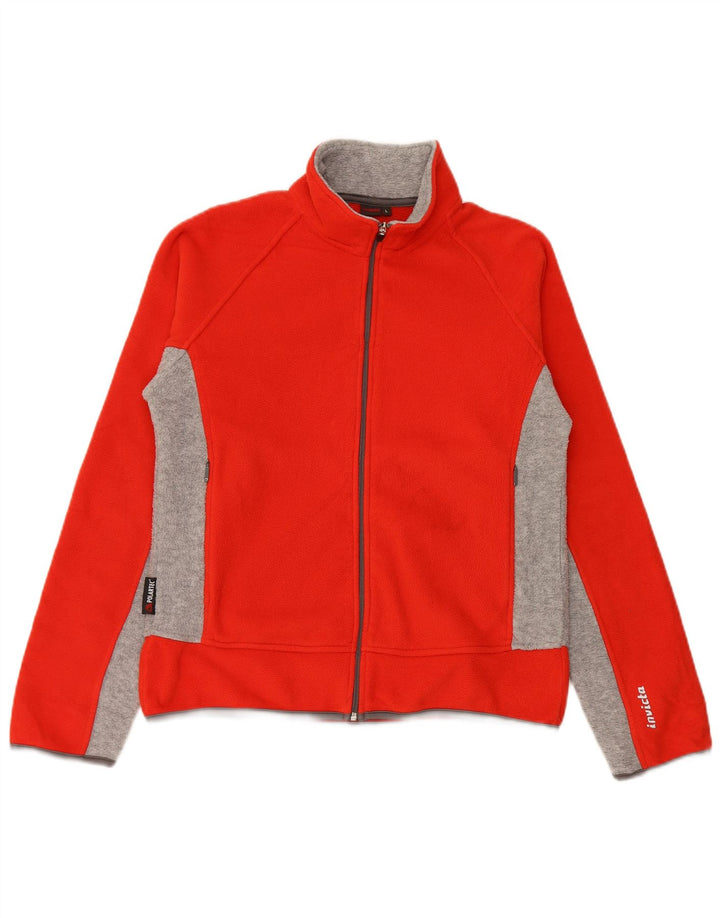 INVICTA Womens Fleece Jacket UK 16 Large Red Colourblock Polyester