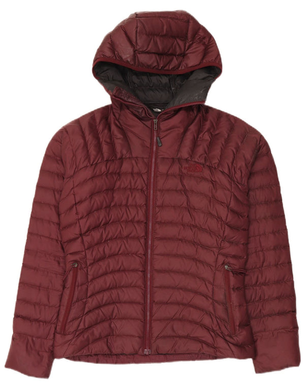 The North Face Dame Hætte Polstret Jakke UK 10 Lille Burgundy Nylon