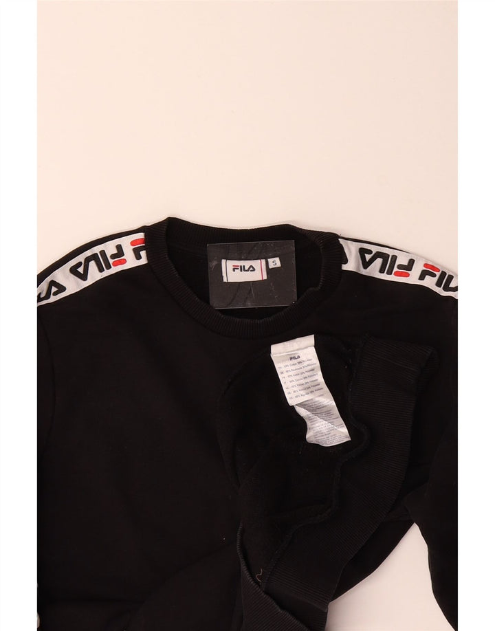 FILA Mens Graphic Sweatshirt Jumper Small Black Cotton