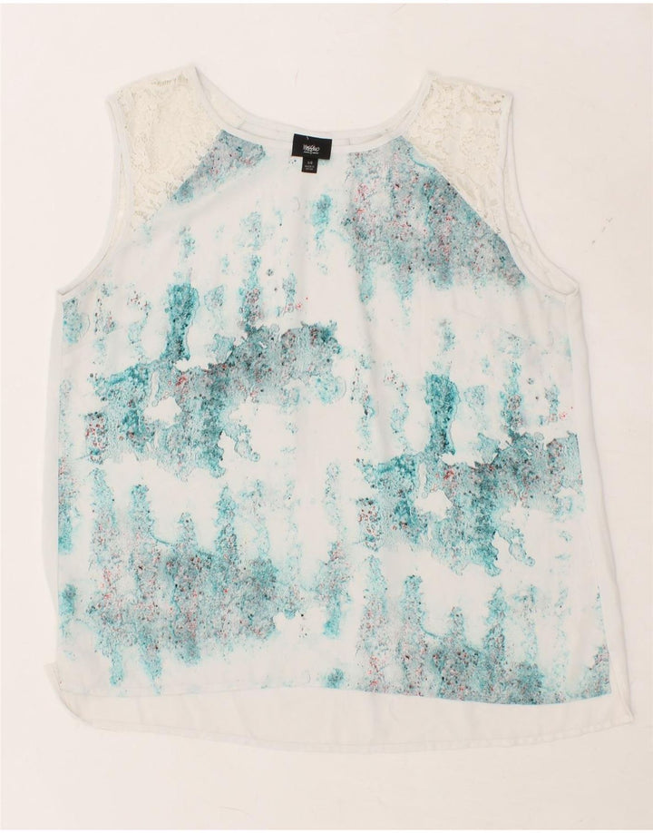 MOSSIMO Womens Vest Top UK 16 Large White Tie Dye Vintage Mossimo and Second-Hand Mossimo from Messina Hembry 