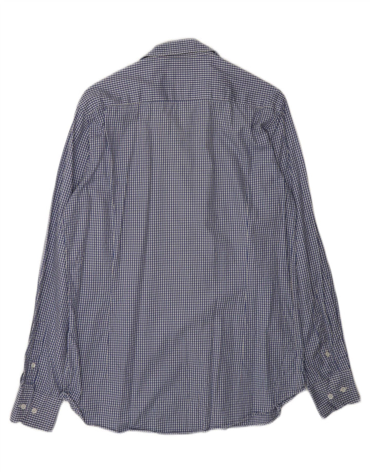 MASSIMO DUTTI Mens Slim Fit Flannel Shirt Size 41 16 Large Blue Gingham Vintage Massimo Dutti and Second-Hand Massimo Dutti from Messina Hembry 