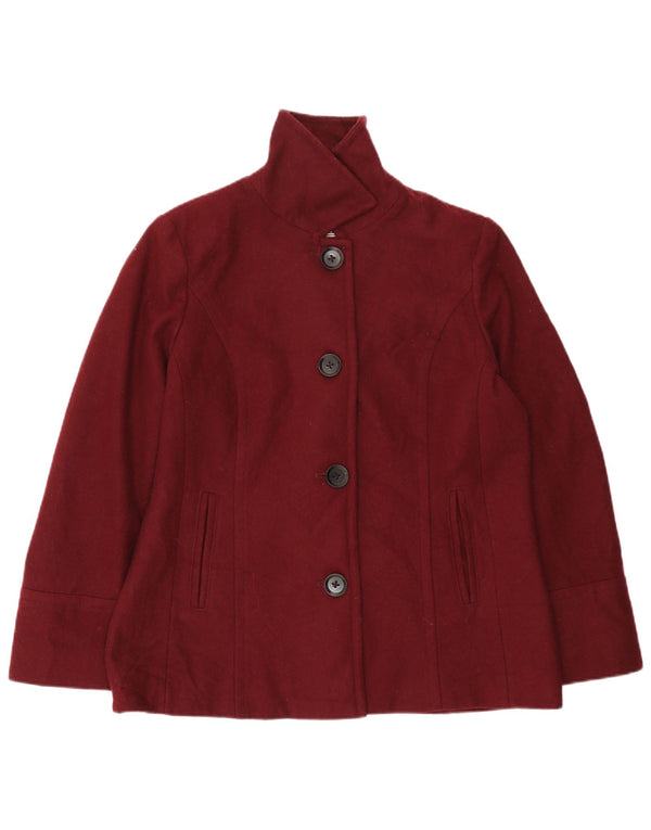 Nautica Womens 4 Button Blazer Jacket UK 16 Large Burgundy Wool