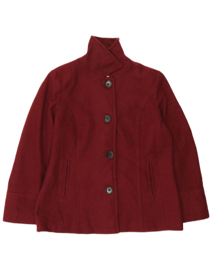 Nautica Dame 4 Button Blazer Jacket UK 16 Large Burgundy Wool
