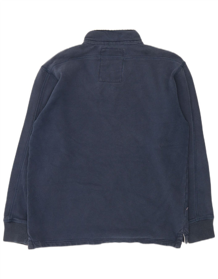Besætningstøj Herre Zip Neck Sweatshirt Jumper lille marineblå bomuld