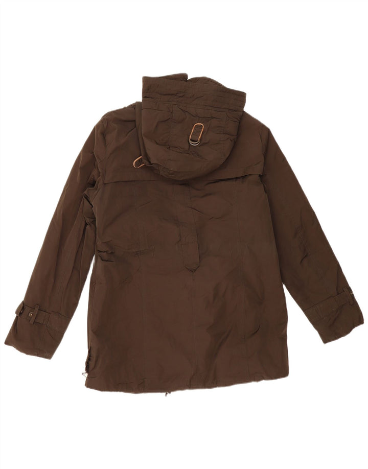 MASSIMO DUTTI Dame Hætte-vindjakke UK 14 Medium Khaki Bomuld