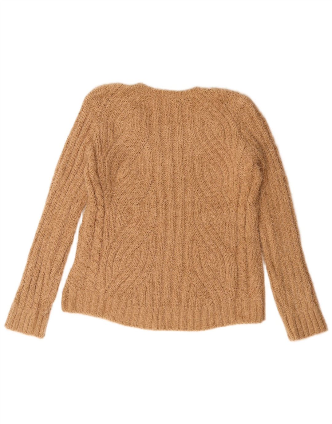 Marks & Spencer Dame V-hals sweater UK 14 Medium Beige Polyester
