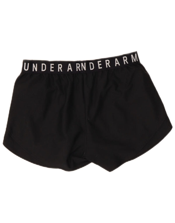 Under Armour Womens Heat Gear Graphic Sport Shorts UK 14 Medium Black
