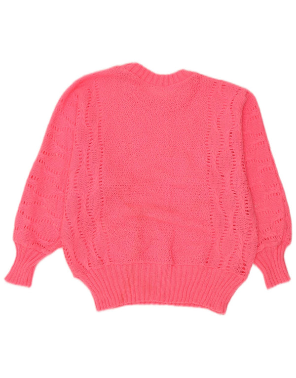 Vintage Dame Boat Neck Jumper Sweater UK 16 Large Pink