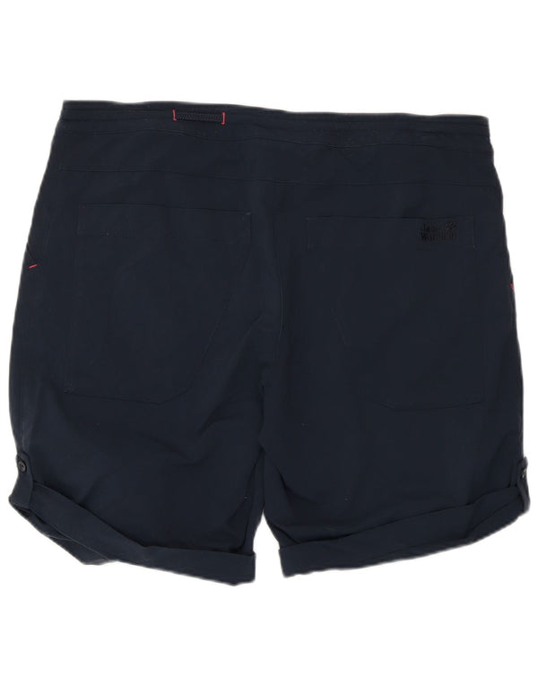 JACK WOLFSKIN Dame Chino Shorts UK 16 Large W36 Navy Blue Polyamid