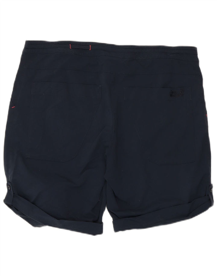 JACK WOLFSKIN Dame Chino Shorts UK 16 Large W36 Navy Blue Polyamid
