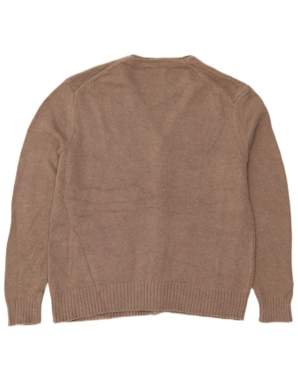 Zara Herre Cardigan Sweater Medium Beige Bomuld