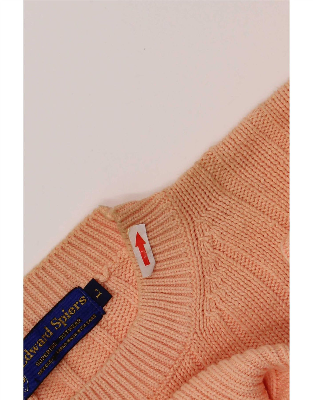 Edward Spires Herre Crew Neck Jumper Sweater Stor Orange Bomuld