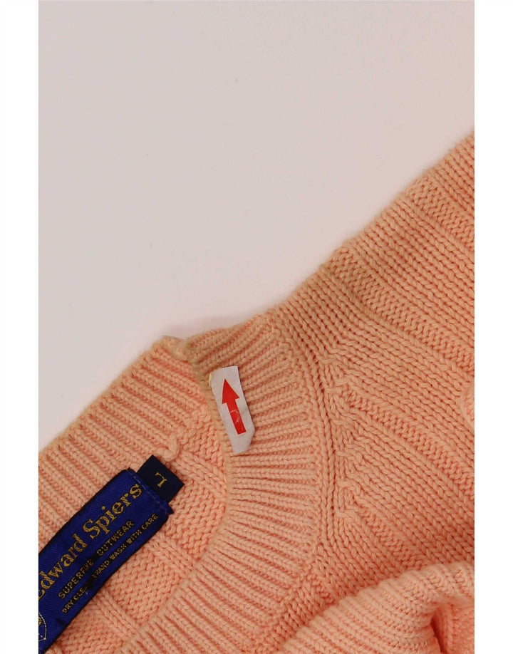 Edward Spires Herre Crew Neck Jumper Sweater Stor Orange Bomuld