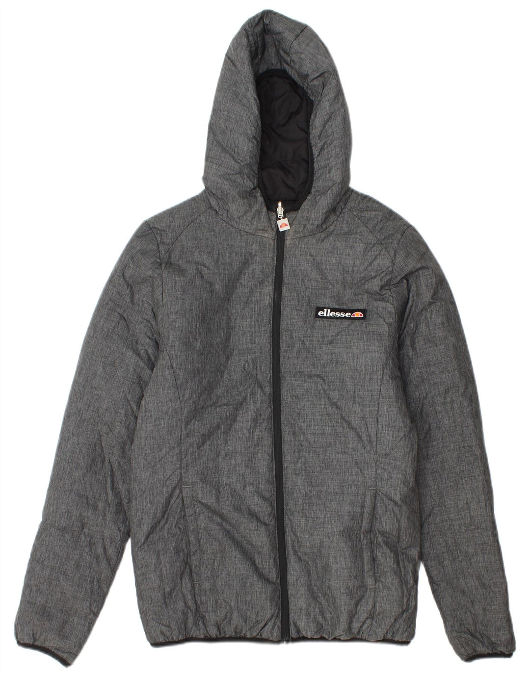 Ellesse Dame Oversized Hætte Vendbar Polstret Jakke UK 10 Lille Grå