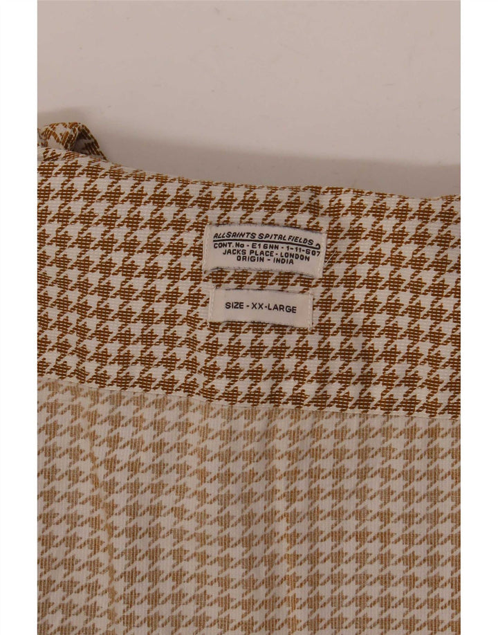 All Saints Herre Flanellskjorte 2XL Beige Houndstooth
