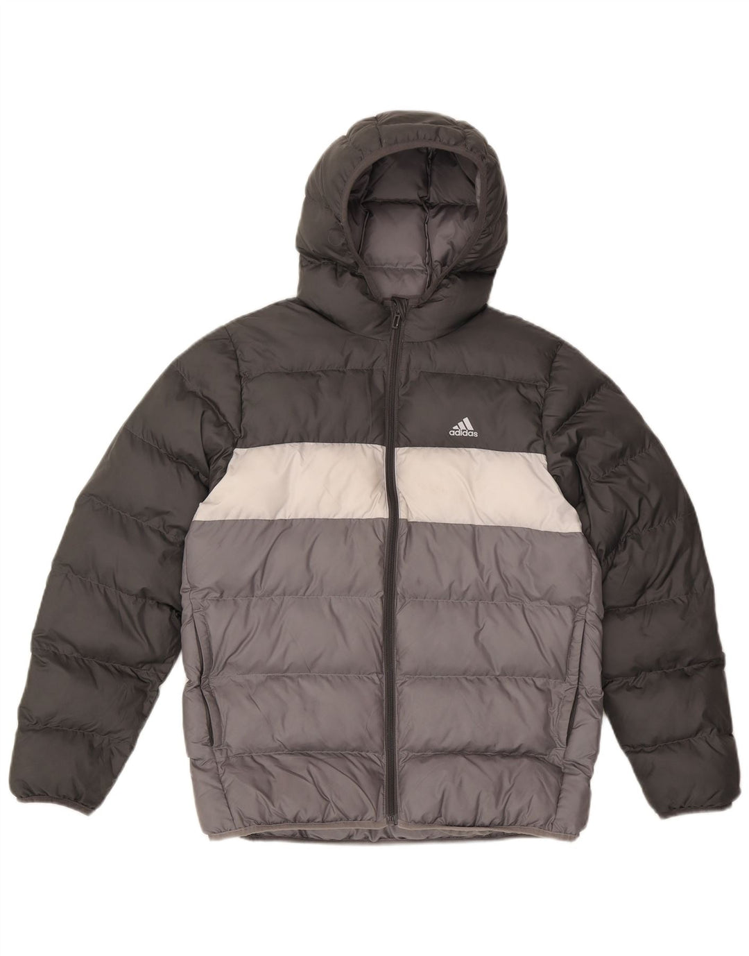 Adidas hættejakke til drenge 13-14 år Grå Colourblock Polyester
