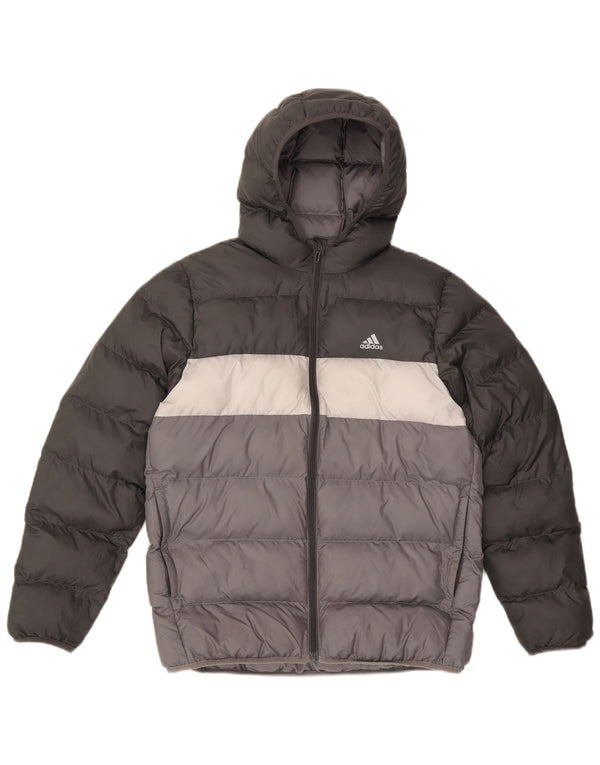Adidas hættejakke til drenge 13-14 år Grå Colourblock Polyester