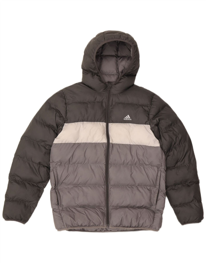 Adidas hættejakke til drenge 13-14 år Grå Colourblock Polyester