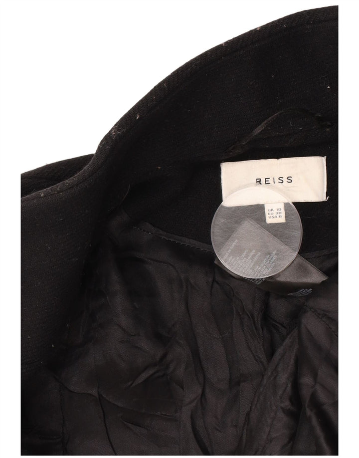 Reiss Dame Overfrakke UK 10 Lille Sort Uld