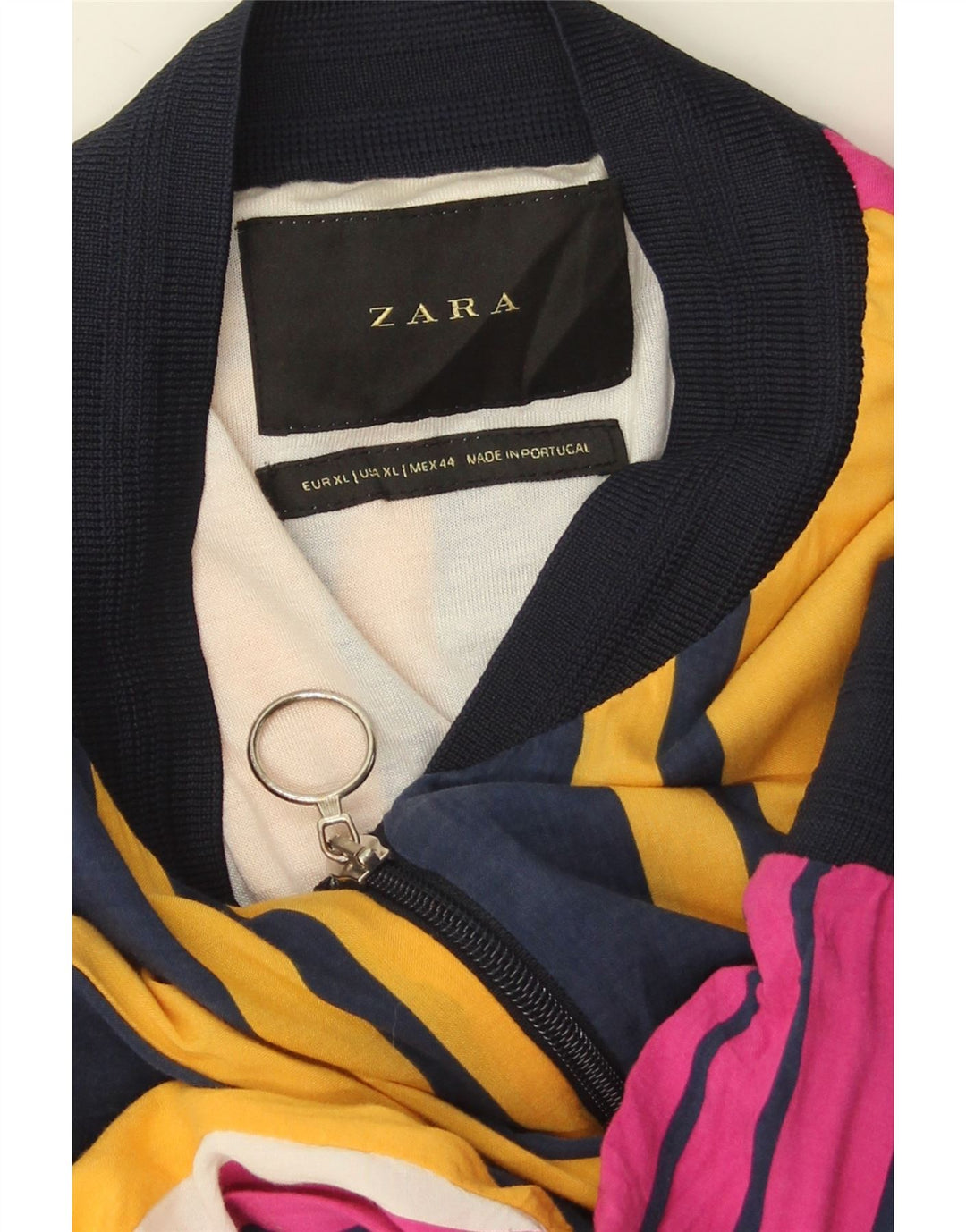 Zara Herre Bomberjakke UK 42 XL Flerfarvet Stribet