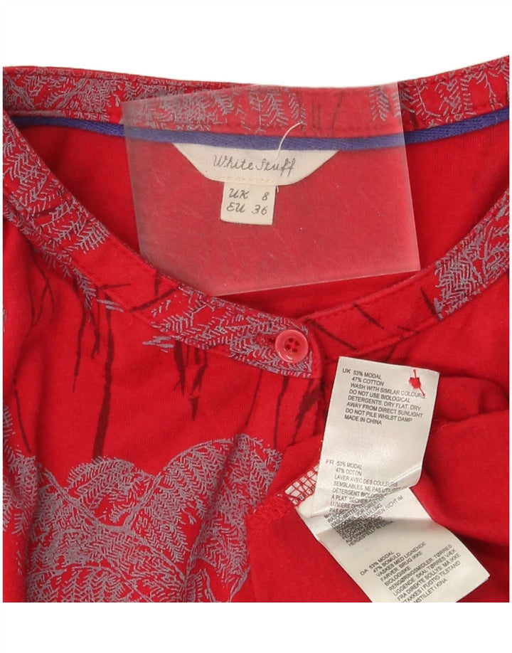 White Stuff Womens Shirt Bluse UK 8 Small Red Floral Modal